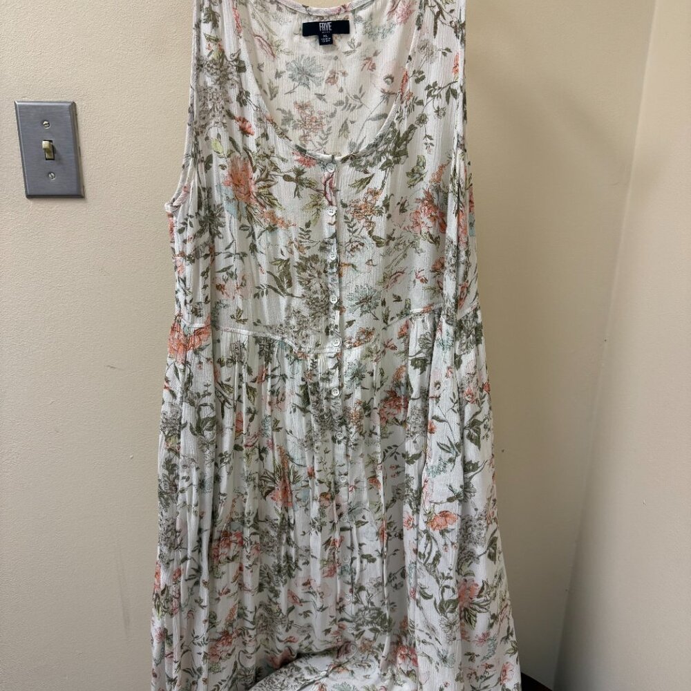 FRYE Floral Button Midi Dress w/ Pockets - Size XL - Picture 6 of 8